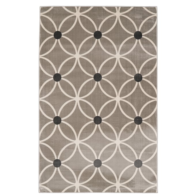 Linon Vintage Tangram Grey And Ivory Rug - 120x96 LN-RUGVT8581