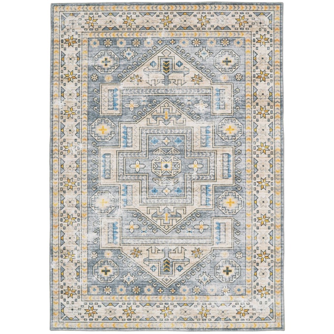 Linon Washable Parson Grey And Beige Rug - 36x24 LN-RUGWR0223