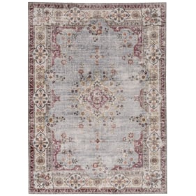 Linon Washable Lennox Pale Blue And Ivory Rug - 36x24