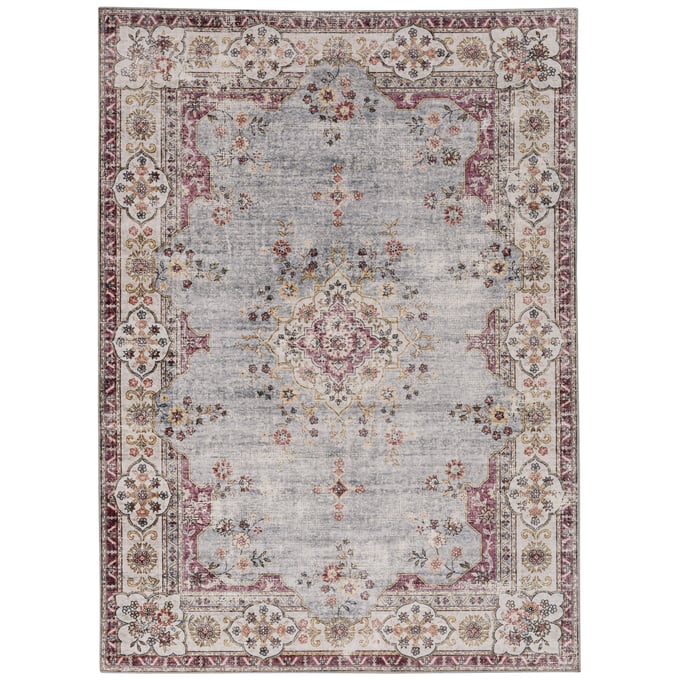 Linon Washable Lennox Pale Blue And Ivory Rug - 36x24 LN-RUGWR1223