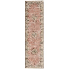 Linon Washable Blanton Pink And Ivory Rug - 96x24