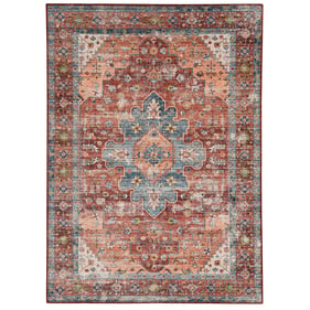 Linon Washable Carter Rust And Ivory Rug - 60x36