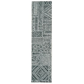 Linon Washable Cayden Ivory And Black Rug - 96x24