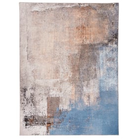 Linon Washable Kyler Beige And Blue Rug - 36x24