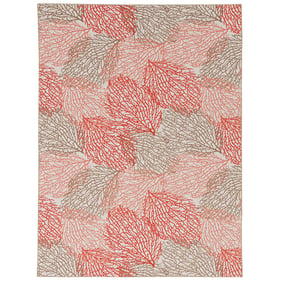 Linon Washable Haylee Ivory And Coral Rug - 36x24