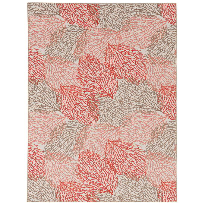 Linon Washable Haylee Ivory And Coral Rug - 36x24 LN-RUGWR4023