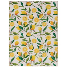 Linon Washable Sumner Ivory And Yellow Rug - 36x24