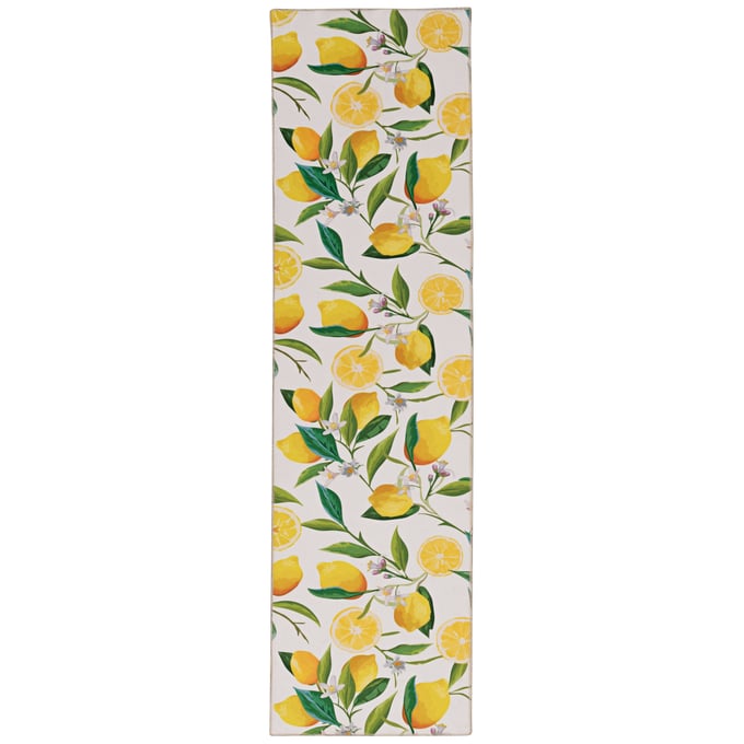 Linon Washable Sumner Ivory And Yellow Rug - 96x24 LN-RUGWR4228