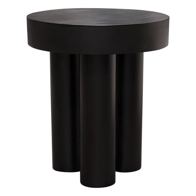 Diamond Sofa Rune Black 16 Inch Round Accent Table DMND-RUNEETBL