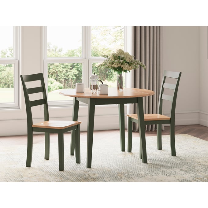 Ashley Furniture Gesthaven Natural Green 3pc Round Dining Room Set D401-DR-S1