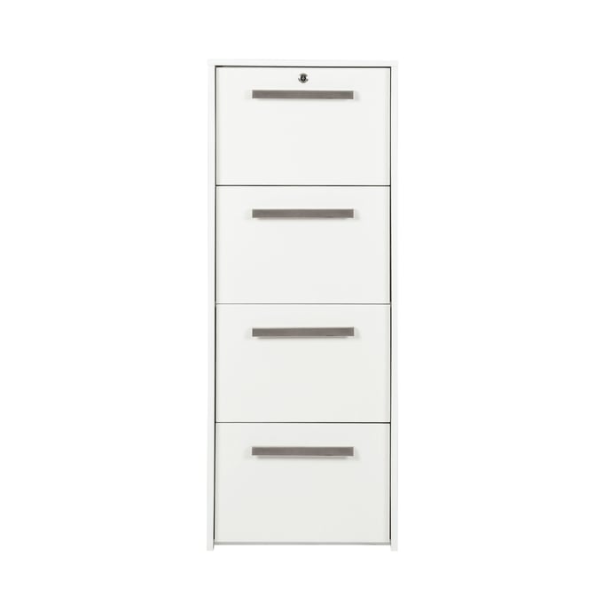 Saint Birch Alaska White Wood Grain Four Drawers Lateral File SANT-SBAK4700LFWW