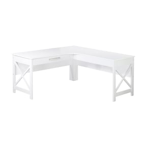 Saint Birch Alaska White Farmhouse L Shaped Desk with Drawer