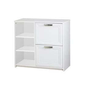 Saint Birch Alaska White 2 Drawer File Cabinet with 3 Shelf