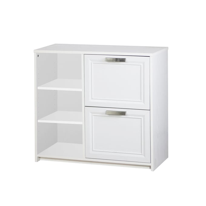 Saint Birch Alaska White 2 Drawer File Cabinet with 3 Shelf SANT-SBAK4934LFWW