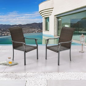 2 Saint Birch Brown Outdoor Dining Chairs