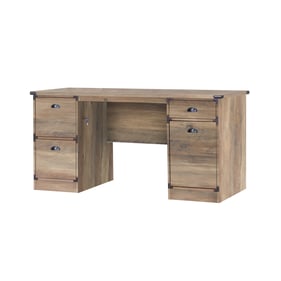 Saint Birch Rustic Oak 61.4 Inch W Rectangle Desk with Cabinet