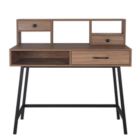 Saint Birch Pinning Oak Brown Three Drawers Desk with Hutch