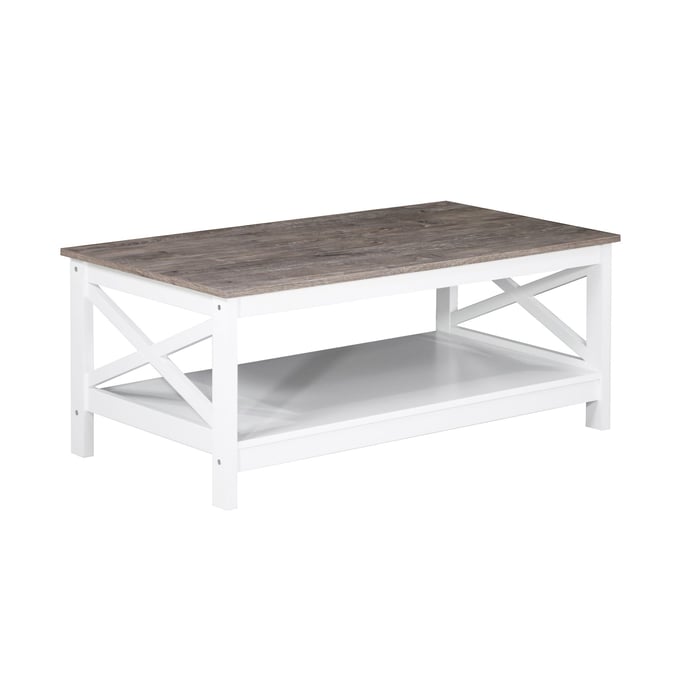 Saint Birch Lambert White Farmhouse White Coffee Table SANT-SBLT8025CTOW