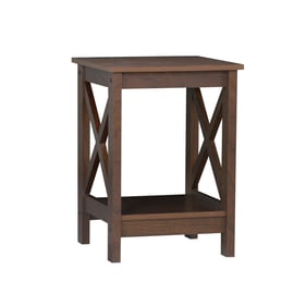 Saint Birch Lambert Brown Farmhouse Rosewood Grain End Table