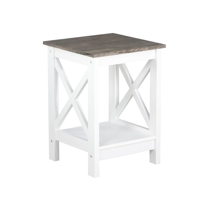 Saint Birch Lambert White Farmhouse White End Table SANT-SBLT8125ETOW