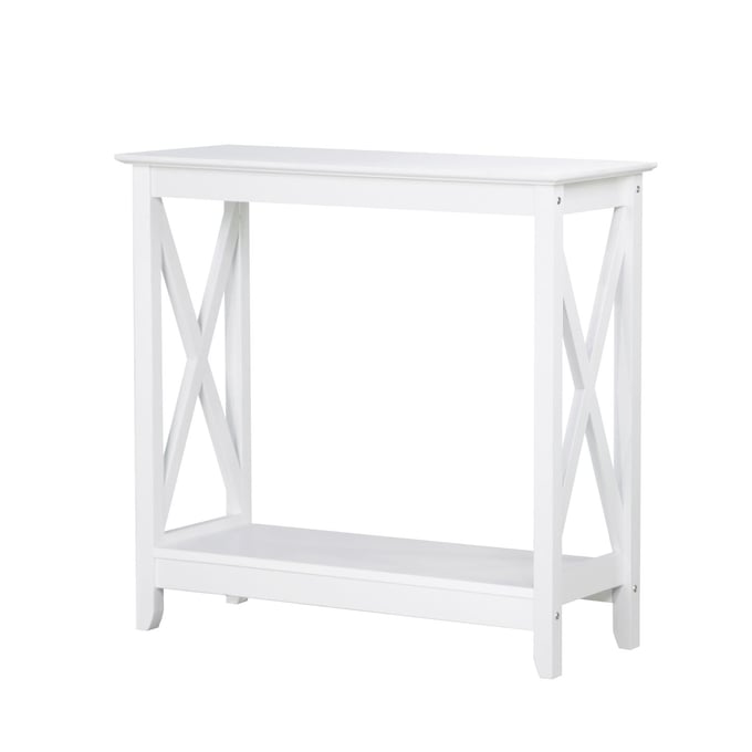 Saint Birch Lambert White Farmhouse Console Table SANT-SBLT8293CSWH