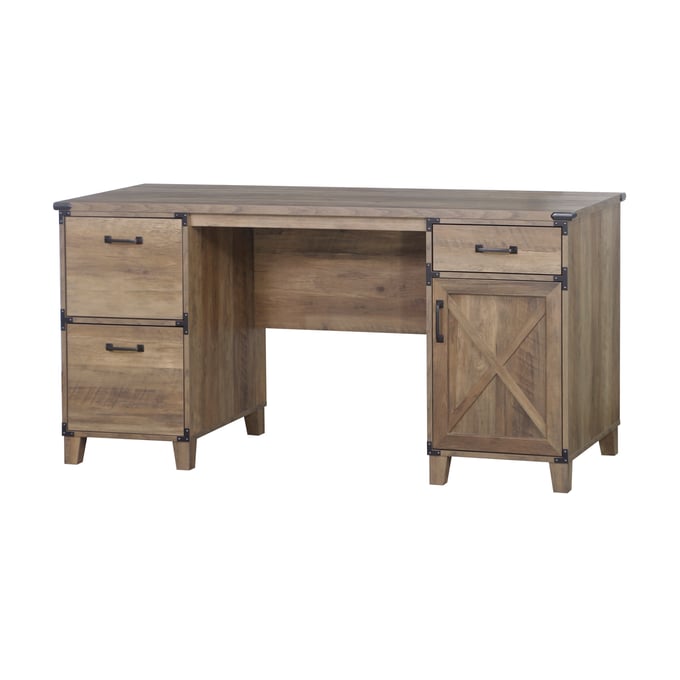 Saint Birch Oxford Rustic Oak Executive Desk SANT-SBOF1801EDRO