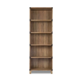 Saint Birch Rustic Oak 5 Shelf Wood Bookcase