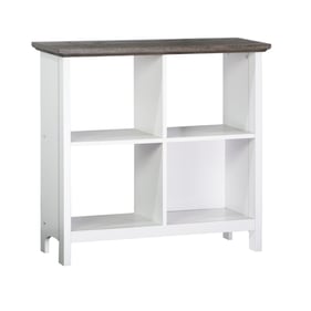 Saint Birch Olivia Gray Oak White 4 Shelf Wood Bookcase