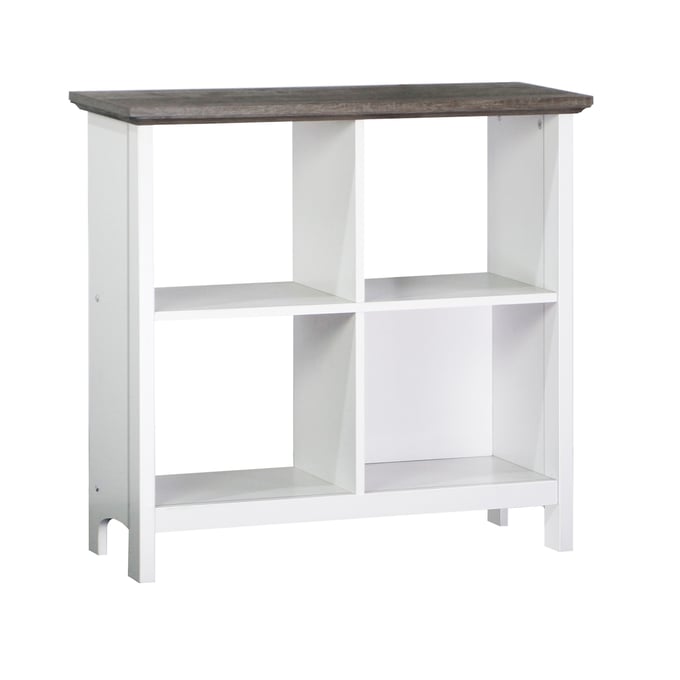 Saint Birch Olivia Gray Oak White 4 Shelf Wood Bookcase SANT-SBOV3125BKWG