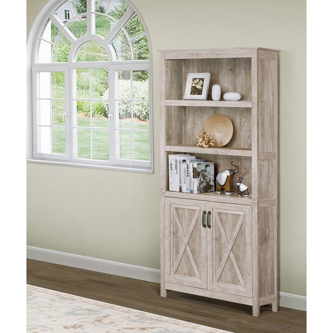 Saint Birch Honduras Washed Gray Two Doors Bookcase SANT-SBSF3209BKWG