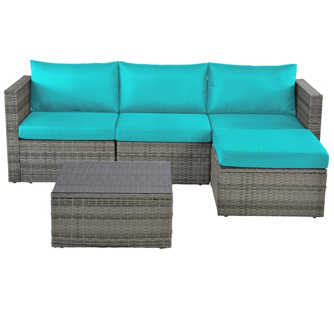 Saint Birch Turquoise Outdoor 5pc Seating Set SANT-SBSW2206GT