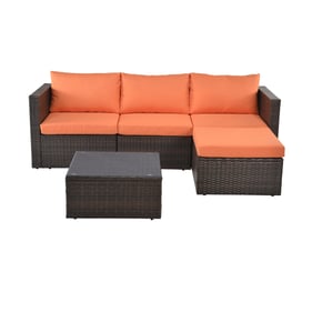 Saint Birch Orange Outdoor 5pc Seating Set