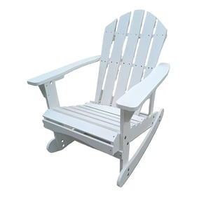 Saint Birch Waterfall White Adirondack Rocking Chair