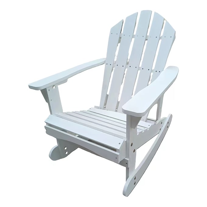 Saint Birch Waterfall White Adirondack Rocking Chair SANT-SBSWAD002WH