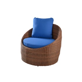 Saint Birch Flora Blue Dark Brown Outdoor Arm Chair