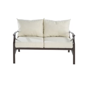 Saint Birch Luxi Beige Loveseat with Coffee Table