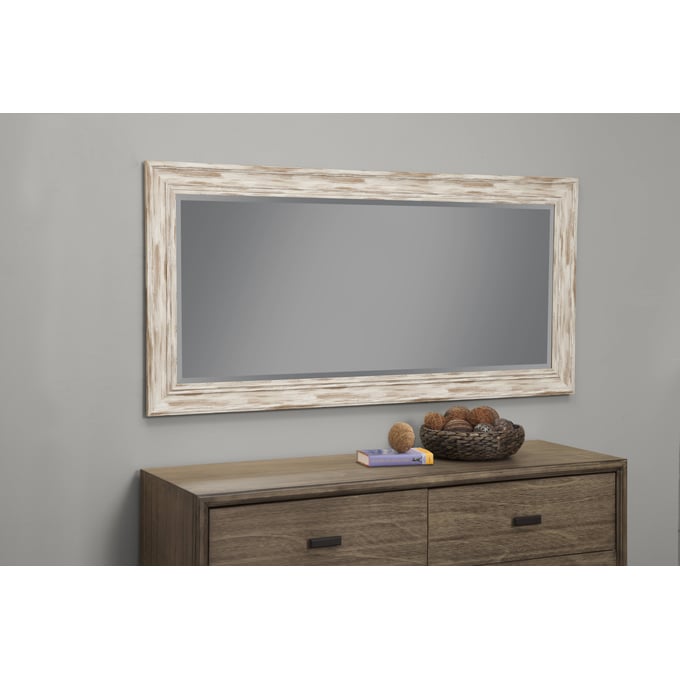 Sandberg furniture antique white wash deals farmhouse full length leaner mirror