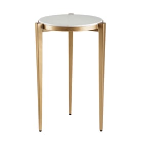 Martin Svensson Billie White Gold 24 Inch Accent End Table