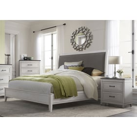 Martin Svensson Del Mar White Grey 2pc Bedroom Set with King Sleigh Bed