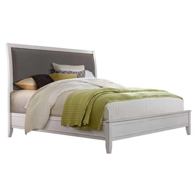 Martin Svensson Del Mar White Grey Cal King Sleigh Bed SBG-68029B