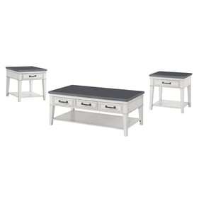 Martin Svensson Del Mar Antique White Grey 3pc Coffee Table Set