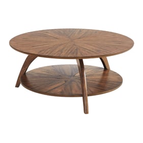 Martin Svensson LAX Nutmeg Brown 36 Inch Round Coffee Table with Storage