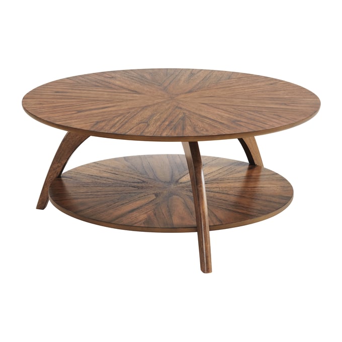 Martin Svensson LAX Nutmeg Brown 36 Inch Round Coffee Table with Storage SBG-8110324