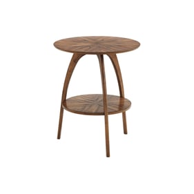 Martin Svensson LAX Nutmeg Brown 20 Inch Round End Table with Storage