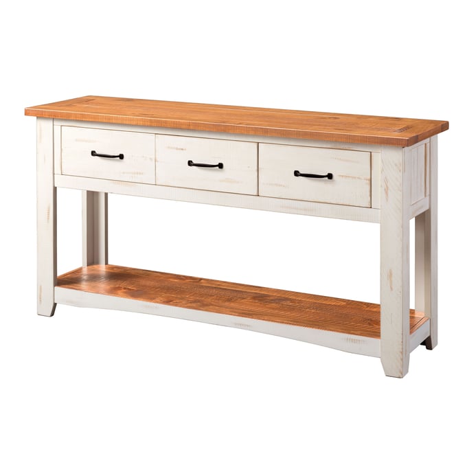 Martin Svensson Rustic Antique White Honey Tobacco Console Table SBG-890146