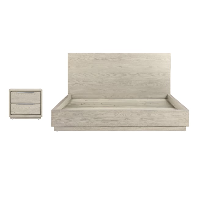 Luxur Living Ada Silver Grey Oak 2pc Bedroom Set with Queen Platform Bed LUX-LCAJBDGR-BR-S2