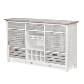 Sea Winds Islamorada Gray White Sideboard with Wine Rack