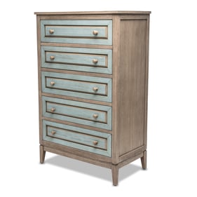 Sea Winds Sanibel Green Grey 5 Drawer Chest