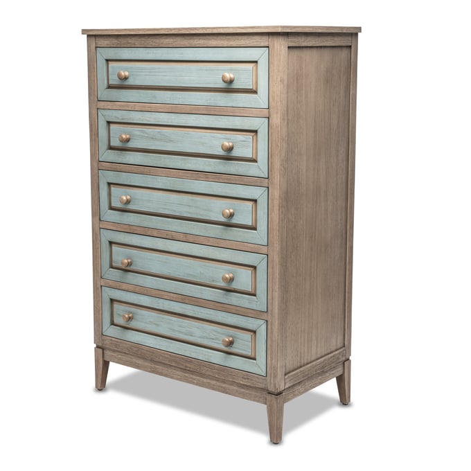 Sea Winds Sanibel Green Grey 5 Drawer Chest SEWN-B29935-GRN-GREY