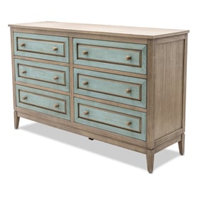 Sea Winds Sanibel Green Grey 6 Drawer Dresser